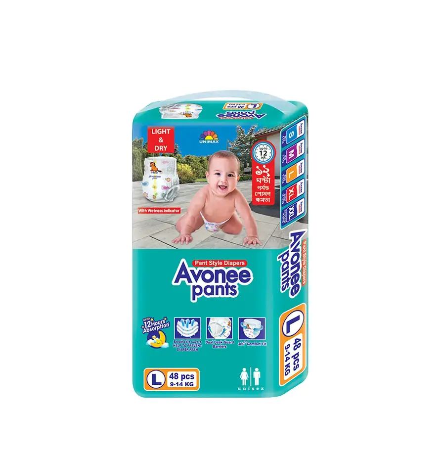 Avonee Pant Style Baby Diaper (9-14Kg) - L 48pcs