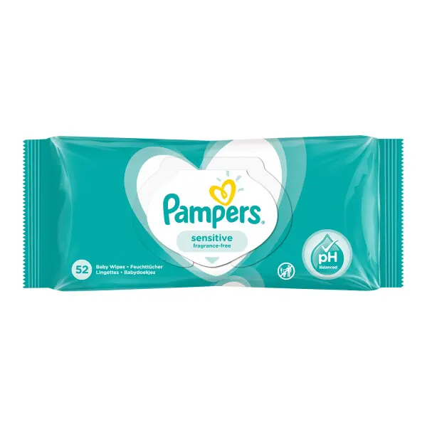 Pampers Sensitive Fragrance Free Baby Wipes - 52 Pieces